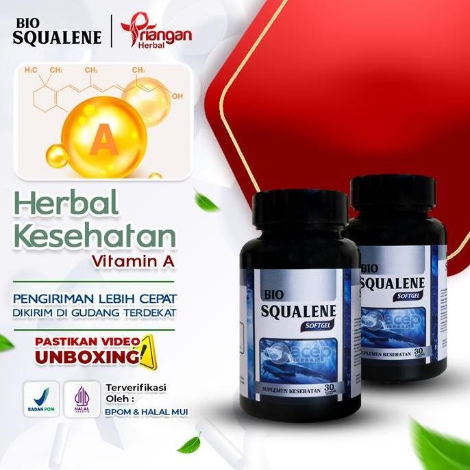 

Terlaris Bio Squalene Suplemen Herbal Vitamin A Minyak Hati Ikan Hiu Asli Isi 30 Kapsul