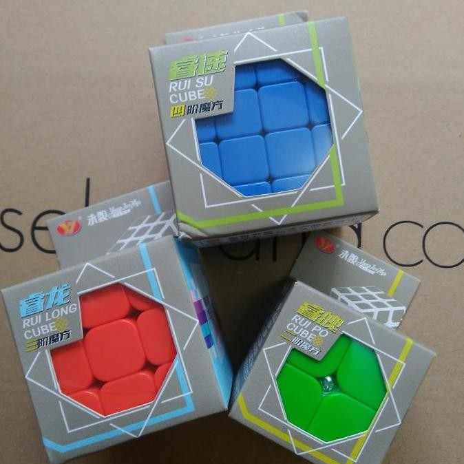 Paket Rubik YongJun Stickerless / Rubik 2x2 / Rubik 3x3 / Rubik 4x4