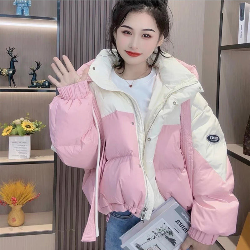 

Korean Style Fashion Loose Thickened Short Hooded Puffer Jacket for Petite Women