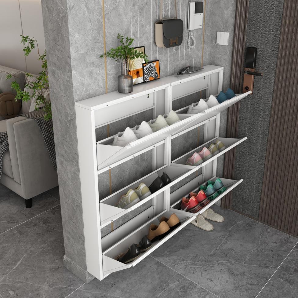 IK Rak Sepatu Besi Lemari Sepatu Susun Tertutup Rak Sepatu Besi Kuat Tebal Rak Sepatu Besi