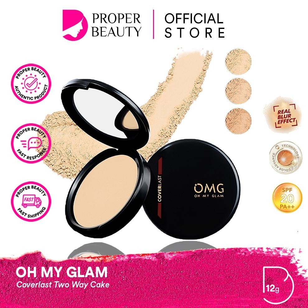 OMG Oh My Glam Coverlast Two Way Cake Indonesia / Bedak Padat 12g / Kontrol Minyak 8 Jam Flawless Bo
