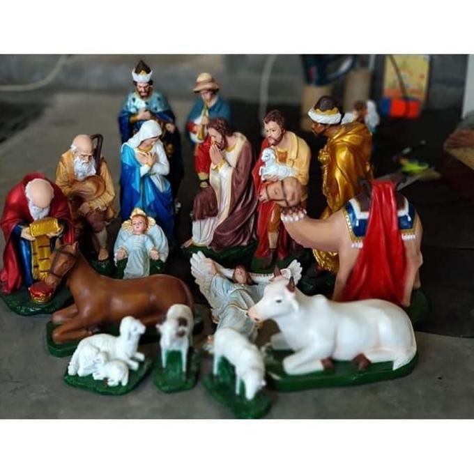 Terlaris Patung Set Natal 40Cm -Patung Kelahiran Yesus-Patung Rohani-Goa Natal Ready Stok