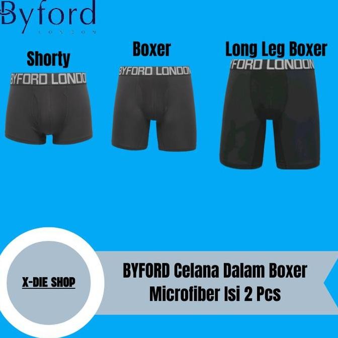 || MONALISA / Celana Dalam BYFORD Shorty Boxer Long Leg Boxer Isi 2 Pcs Microfiber ||~~~