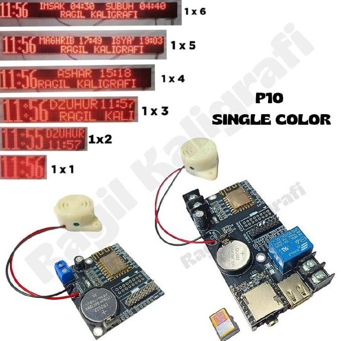 Kontroler JWS P10 single color 1 baris - Kontroler Jam jadwal sholat running text P10 single color 1