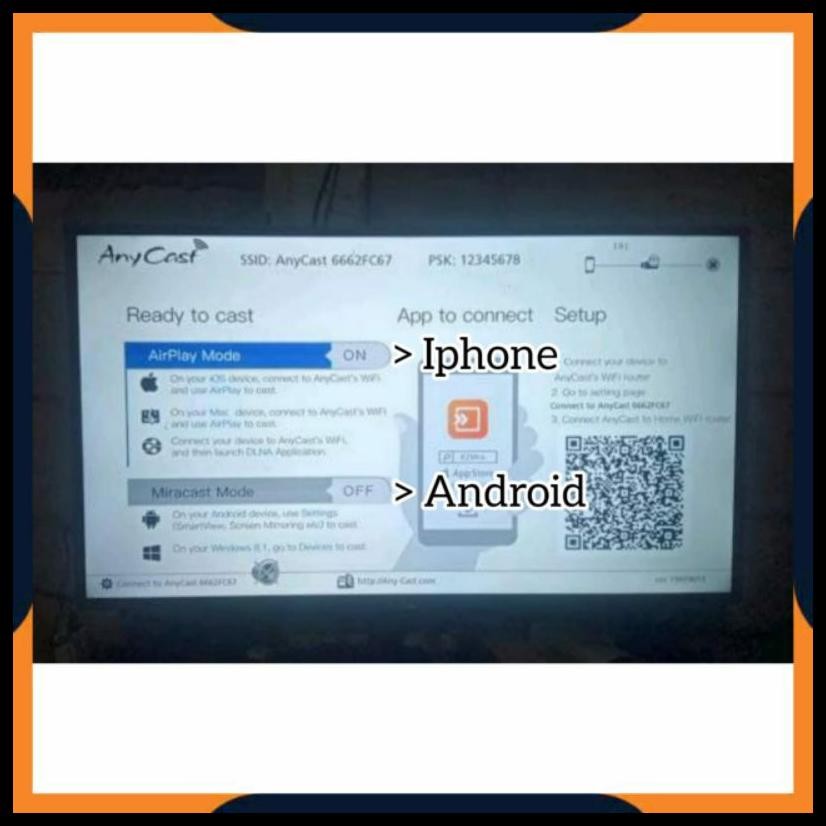 PAKET LENGKAP ANYCAST MIRRORING DARI HP KE TV TABUNG / ANYCASH DONGEL MIRACAST WIFI / PENGHUBUNG HP 