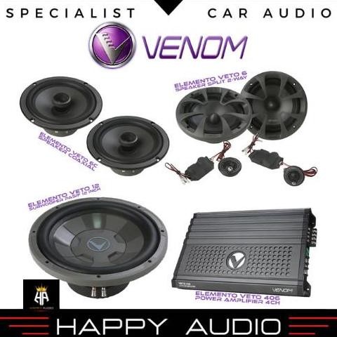 Paket Audio Mobil Full Set Sound System Venom Elemento Veto Series Terlaris