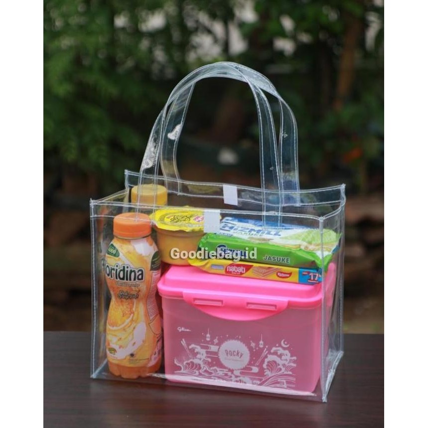 

siap kirim (10 pcs) tas mika transparan p25xl13xt20 goodie bag souvenir hampers