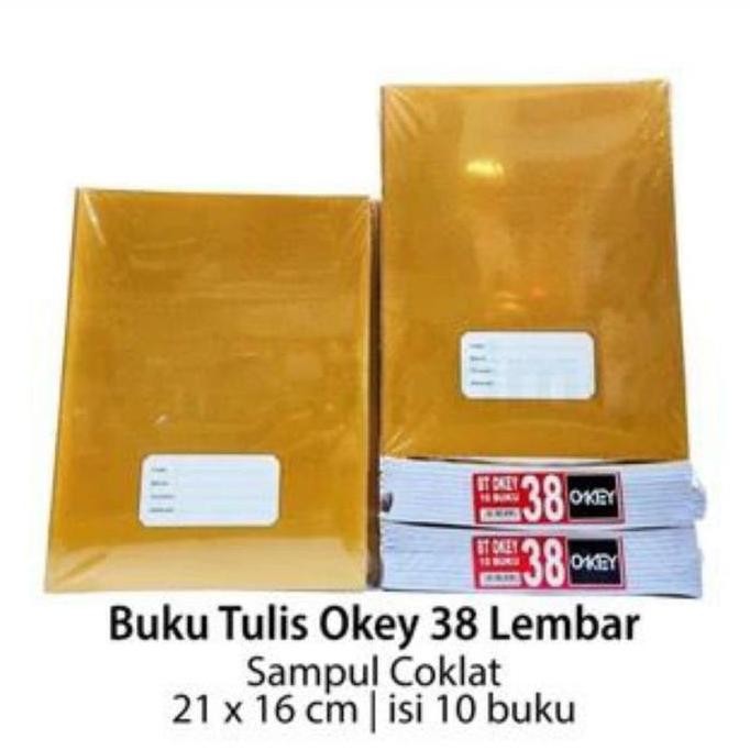 

produk baru!! 1 pack / 10 buku tulis okey 38 kraft ( 10 pcs )