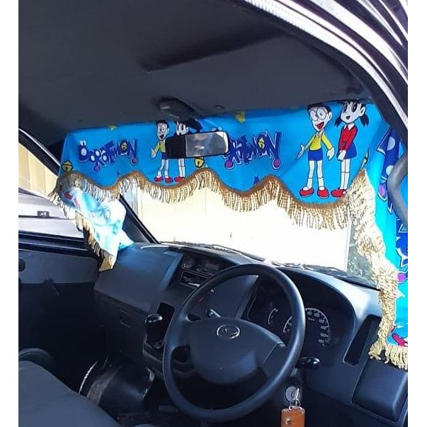 original kain aksesoris kaca depan mobil lis rumbay manik manik tirai gorden hordeng hiasan pintu ca