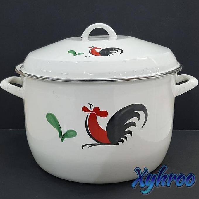 Sale Panci Jumbo Besar Enamel 34Cm Putih Ayam Jago
