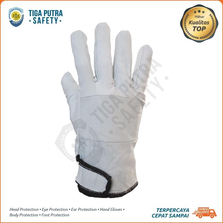WN Sarung Tangan Safety Las Argon Putih Kulit / Glove Welding