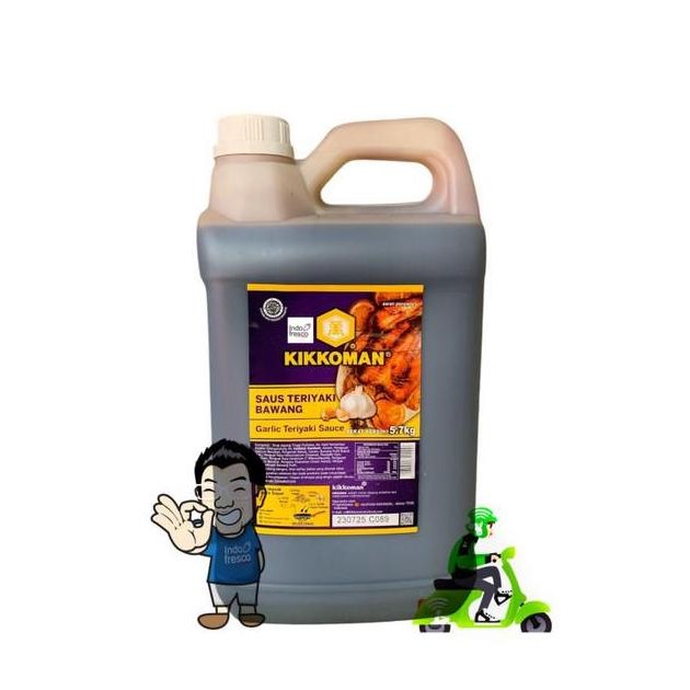 

kikkoman garlic teriyaki sauce-saus teriyaki halal 5.7kg khusus gosend terlaris