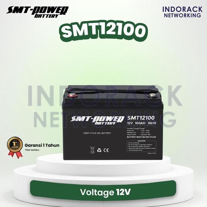 Samoto Battery 12V 100Ah Baterai Aki Kering Ups Smt Power Smt12100