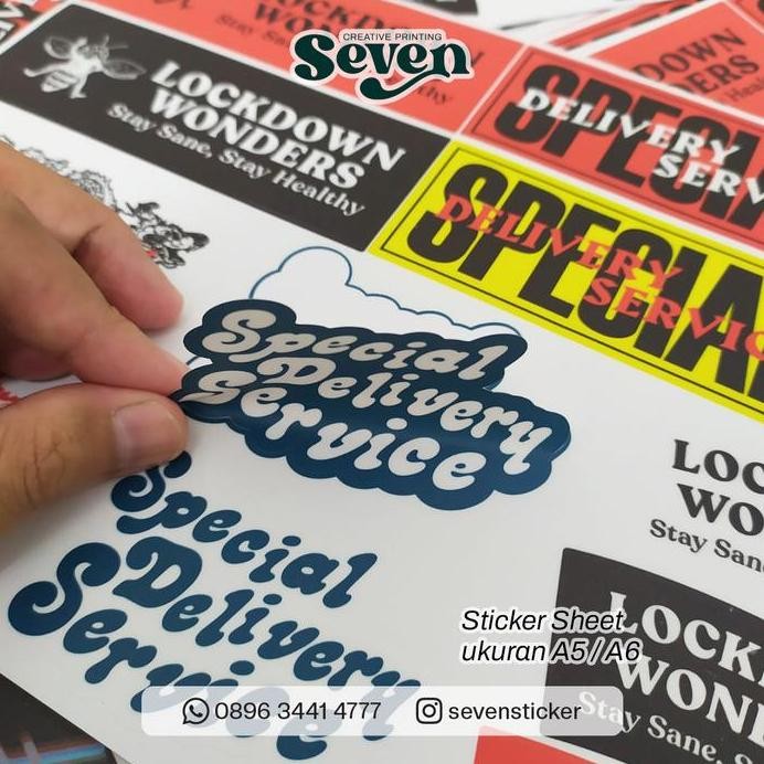 

ready Sticker Sheet Waterproof ukuran A5/A6/Custom size - lam. doff/glossy