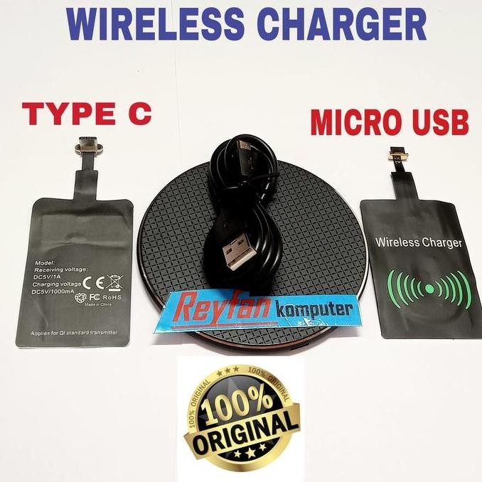 SATU PAKET CHARGER WIRELESS FAST CHARGING + RECEIVER WIRELESS [terbaik]