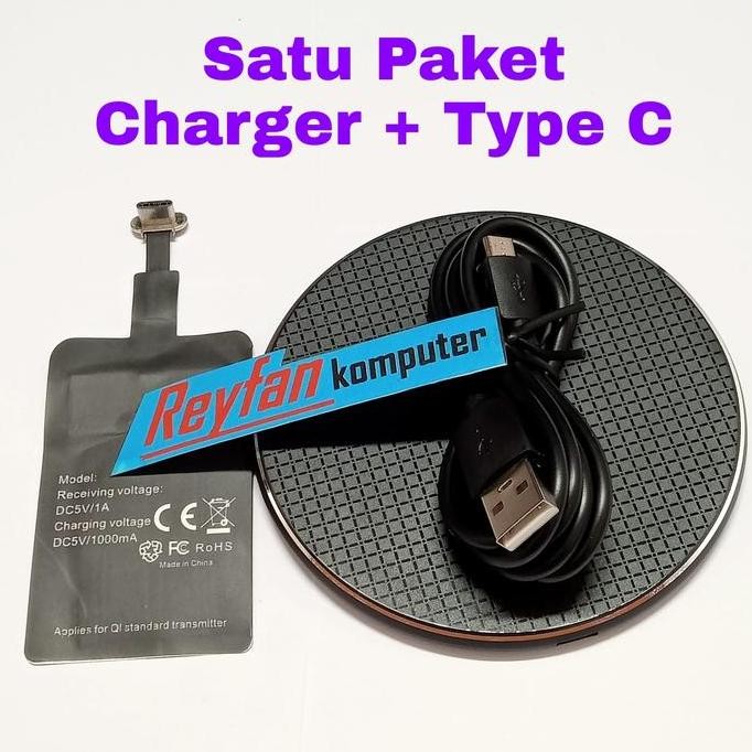 SATU PAKET CHARGER WIRELESS FAST CHARGING + RECEIVER WIRELESS [terbaik]