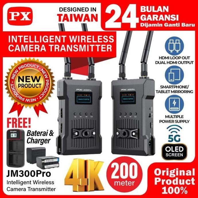 Px Jm 300 Pro Wireless Video Transmiter Receiver Kamera 4K Jm 300Pro New Stok