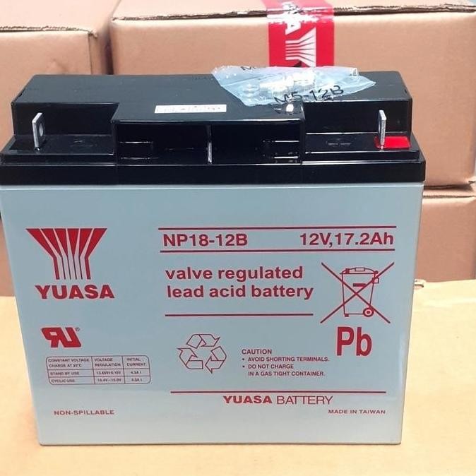 Battery Vrla Aki Yuasa Np18-12B Baterai Original Yuasa 12V 17.2Ah
