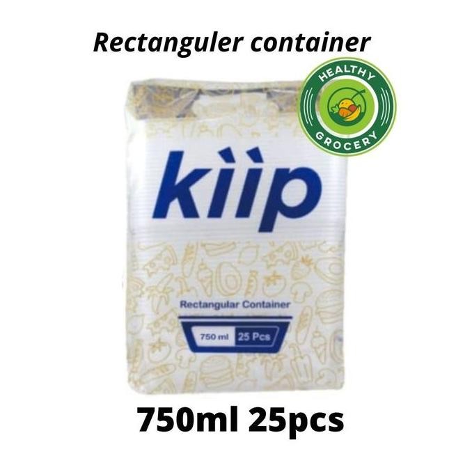 Buruan beli] Kiip Rectanguler Container Food 750ml 25pcs Kotak Plastik