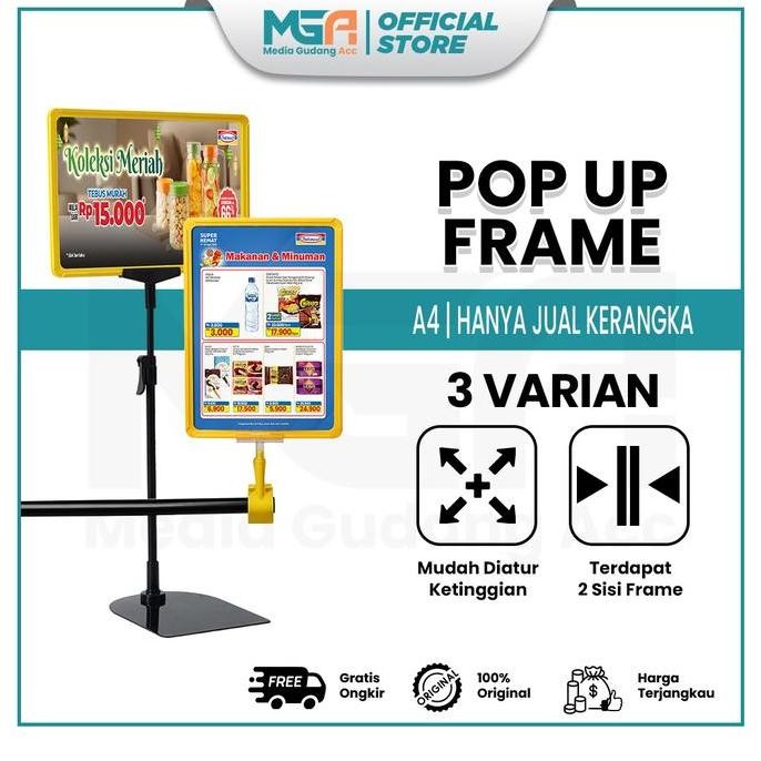 

Pop Up Frame A4 / Standing Frame Poster / Papan Harga Promo Toko & Minimarket