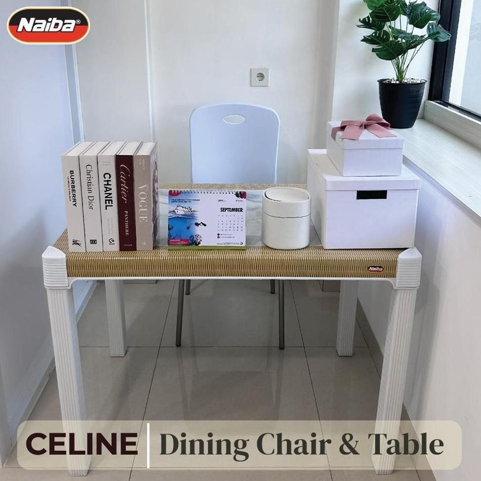 NAIBA DINING CHAIR & TABLE (CELINE) / Set Meja Makan Naiba / Set Meja Makan Minimalis / Meja Makan M