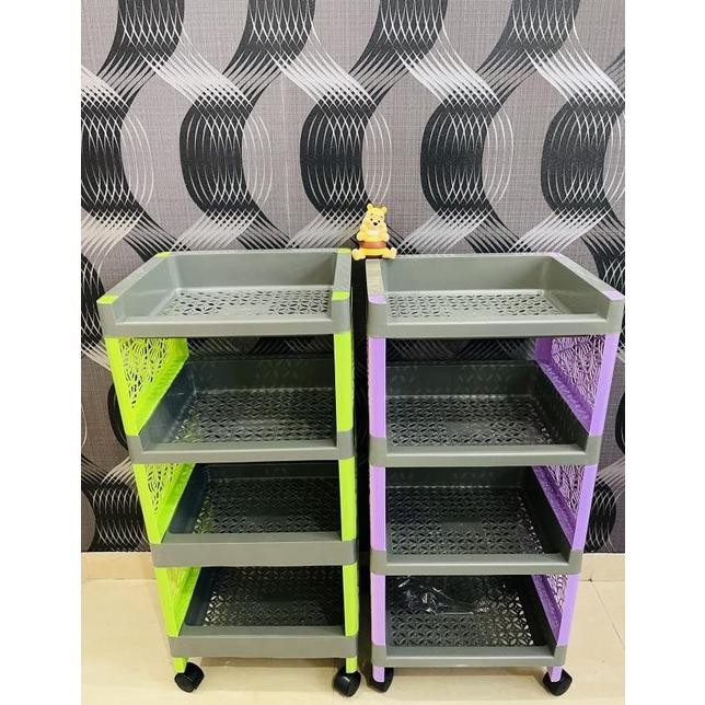 Rak plastik susun 4 / rak buku / rak baju / rak apartemen