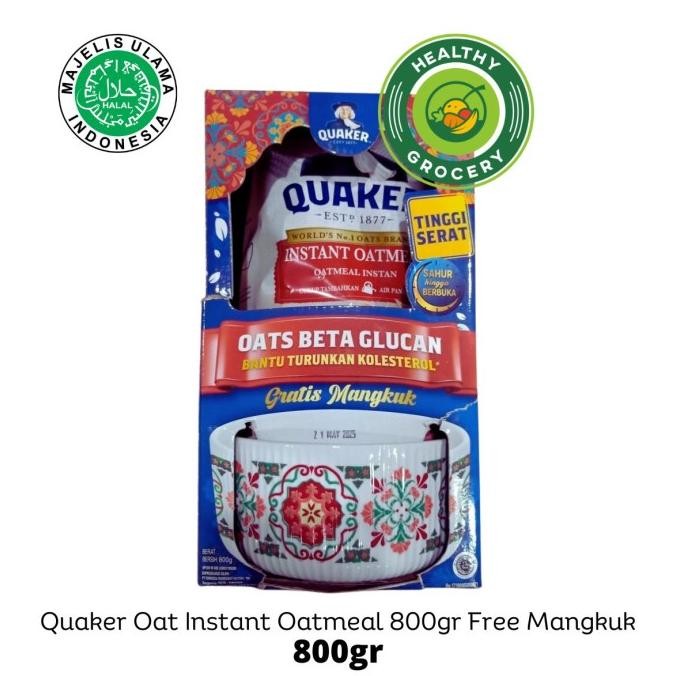 

%$%$%$%$] Quaker Oat Instant Oatmeal 800gr Free Mangkuk ( MERAH )