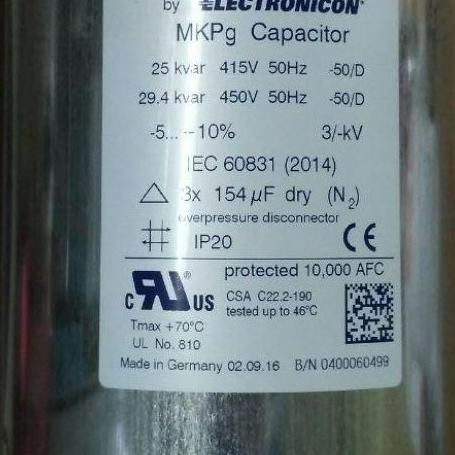 KAPASITOR BANK 25KVAR / 25 KVAR MKPG 3PHASE 415V GAE