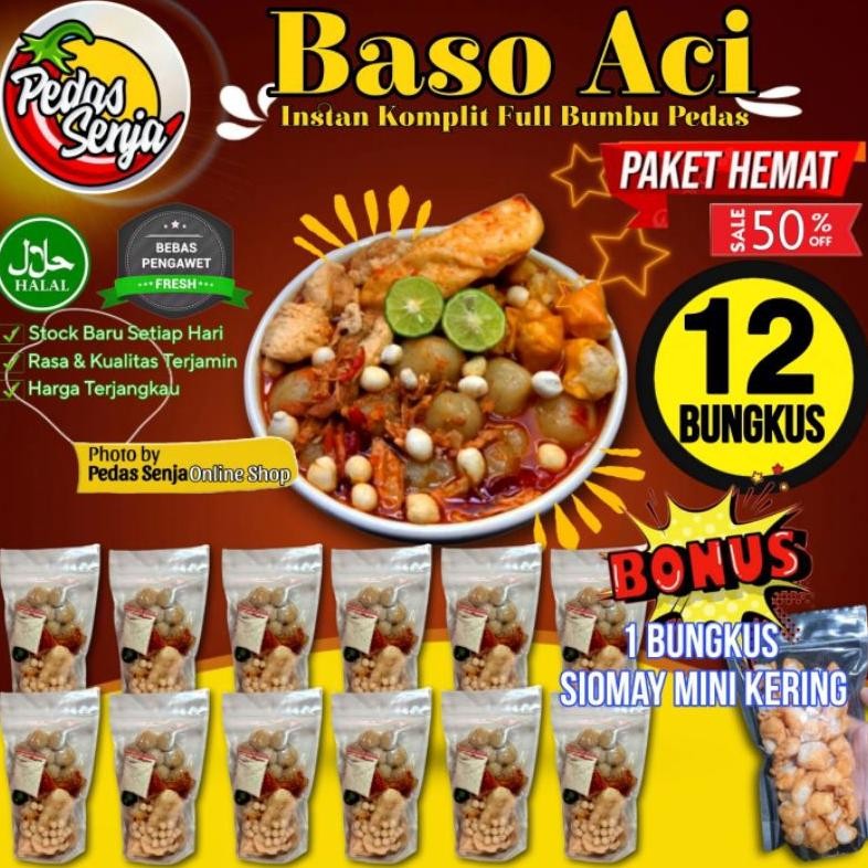 

Paket Usaha Baso Aci Instan Pedas Komplit Full Bumbu isi 12 Bungkus FREE 1 BUNGKUS SIOMAY MINI KERING