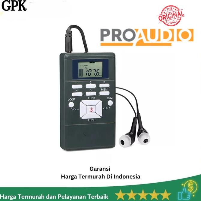 sale proaudio radio fm digital receiver with earphone radio mini portable