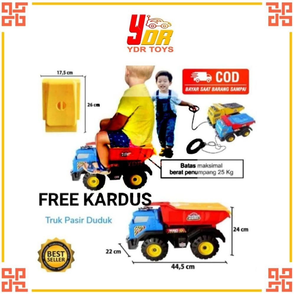 ORIGINAL MAINAN ANAK MOBIL TRUK UKURAN JUMBO BAHAN KUAT BISA DI DUDUKI/ MAINAN TRUK PASIR TRUK DUMP 
