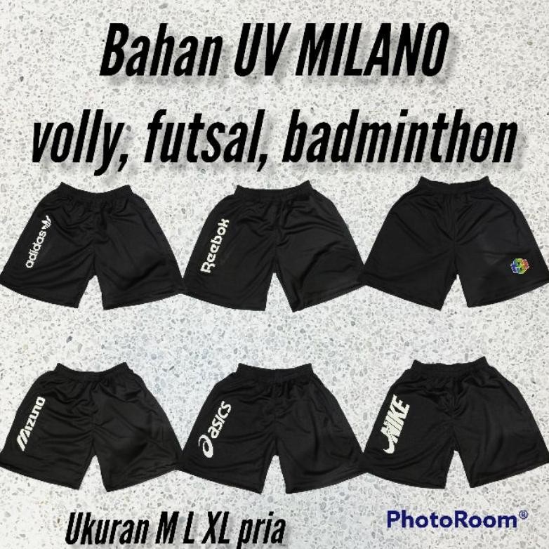 CELANA KOLOR POLOS PRIA OLAHRAGA LARI BADMINTHON VOLLY VOLI FUTSAL SEPAKBOLA BAHAN MILANO