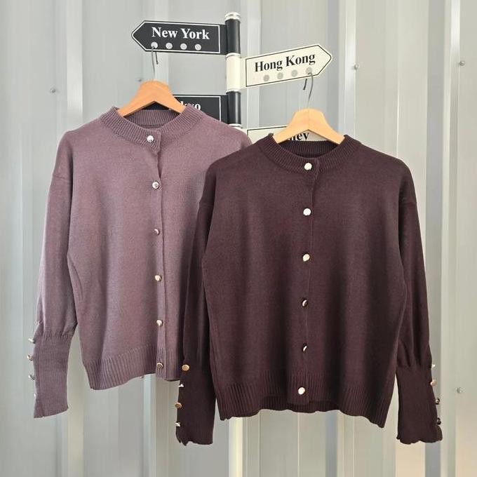 [Cyc] Outer Basic Nara Xxl Jumbo Cardigan Rajut Wanita Atasan Kancing Knitwear Casual Murah Terbaru 