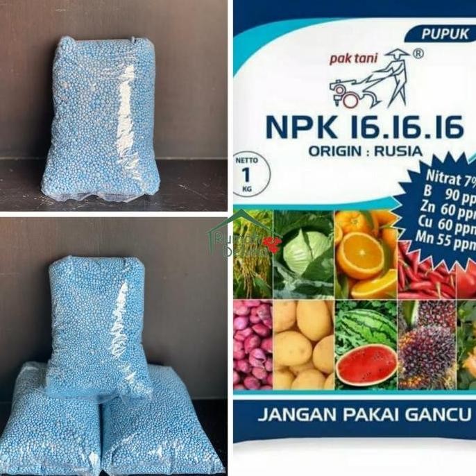 

Terlaris Pupuk Npk 16-16-16 Pak Tani Origin Rusia 500 Gram
