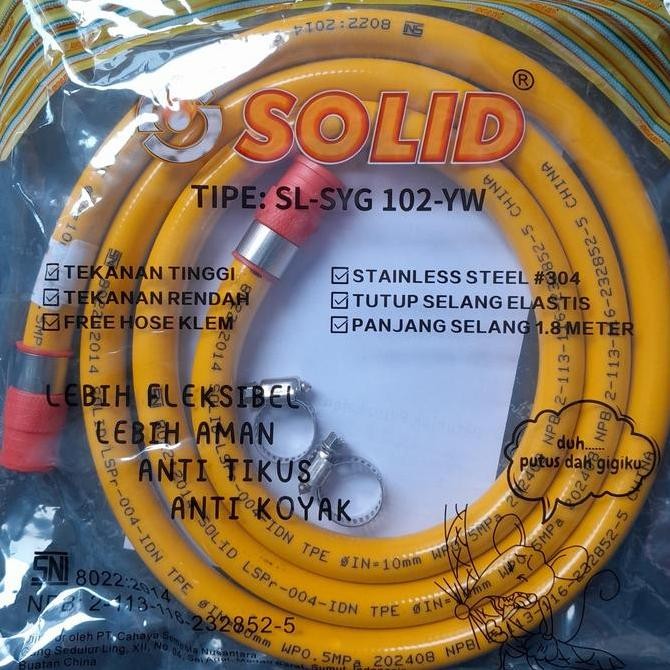 Selang Gas Fleksibel Premium Solid Anti Tikus Lapis Baja 1,8 Meter