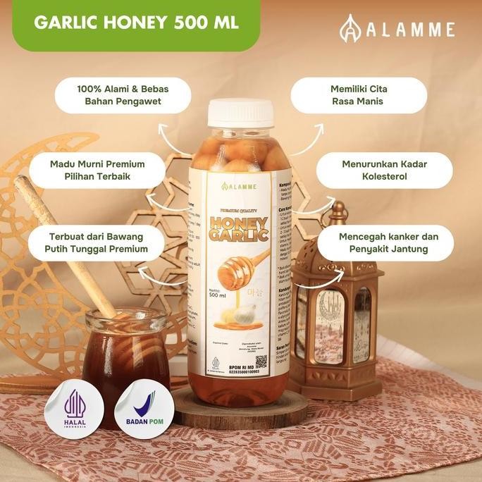 

BARU GARLIC HONEY MADU BAWANG PUTIH TUNGGAL PREMIUM ALAMME 500ML SYRUP BOTOL BEBAS GULA ALAMI