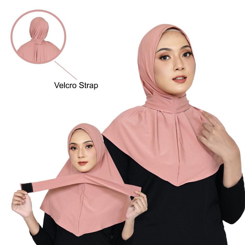 Kerudung Sporty Hijab Instan Syria Tali Perekat Jersy Menutupi  Dada Pet Syria SportWear