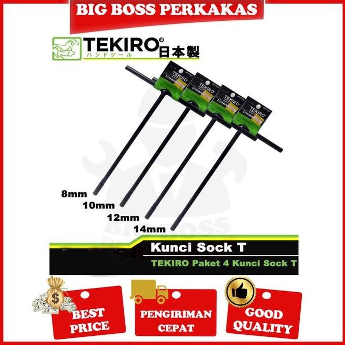 PAKET KUNCI T TEKIRO SOK T TEKIRO 8 , 10 , 12 , 14 4pcs Asli