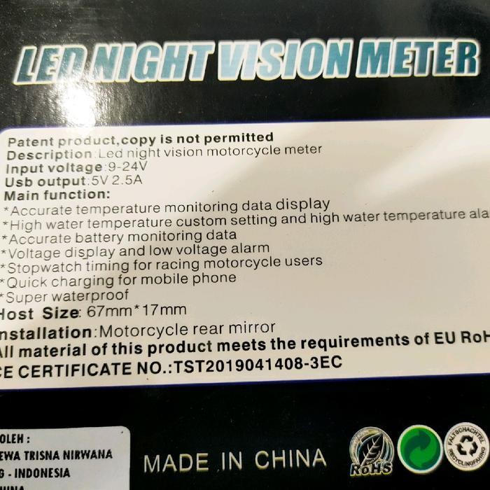 Voltmeter Suhu Jam 3In1 Model Bulat Waterproof Ada Tombol Layar Sentuh Buat Stelan Bisa Buat Motor D