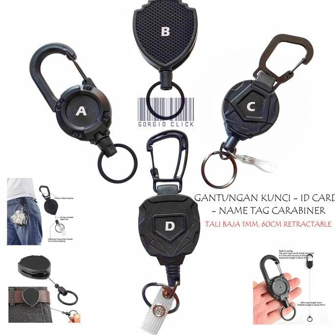 

Gantungan Kunci Carabiner Retactable Yoyo Id Card Asli