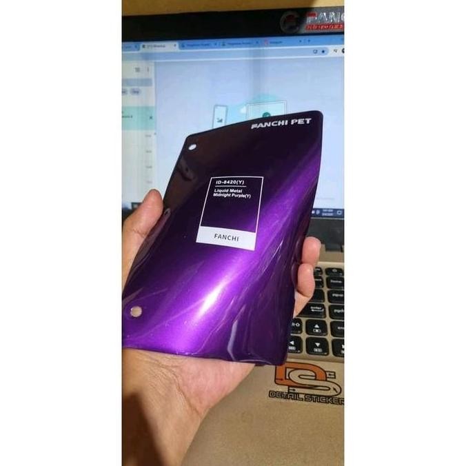 

Promo 50CM Sticker FANCHI ID-8420 [Y] Liquid Metal Midnight Purple PET per 50CM COD