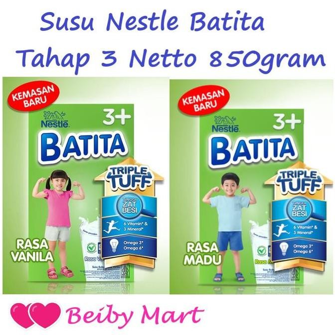 

BARU SUSU DATITA BATITA 3+ RASA VANILA DAN MADU ISI BERAT BERSIH 850GRAM