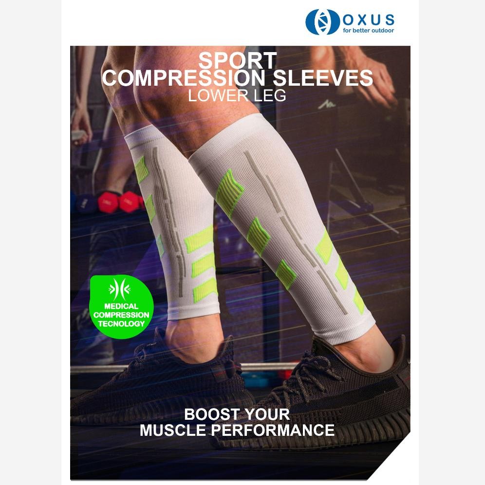 Sepasang Calf Sleeve Compression Manset Deker Betis Lari Trail Running  Sepeda Basket Badminton