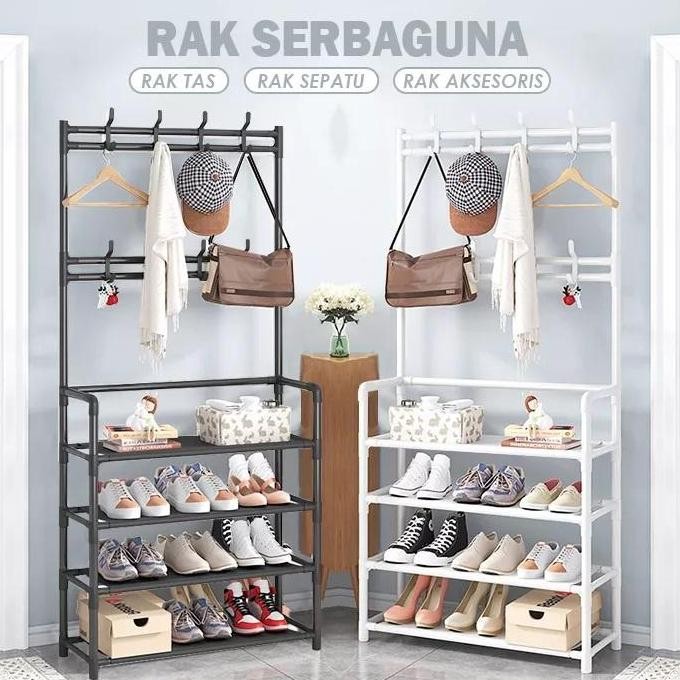Stand Hanger venus uniq portbale Rak Gantungan Baju Rak Sepatu Tas Topi Rak Serbaguna 5 Tingkat shen