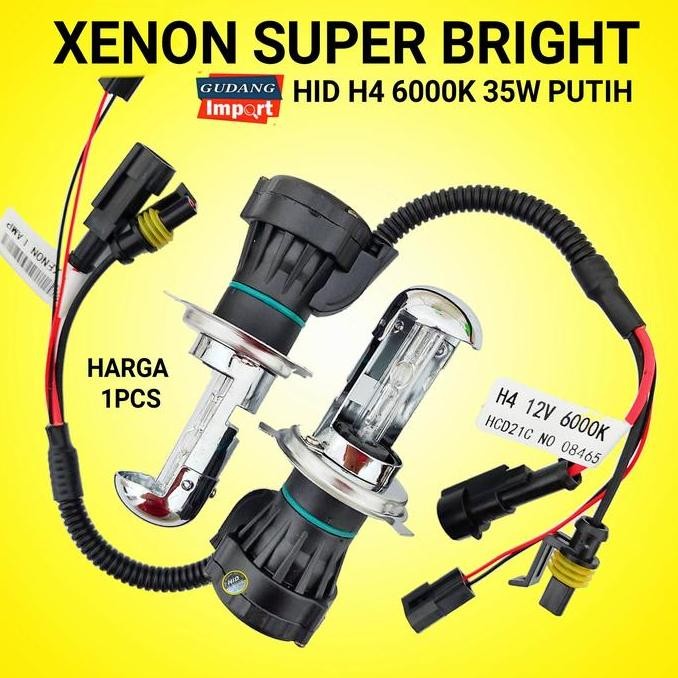 tersedia bohlam lampu hid h4 35w 6000k putih