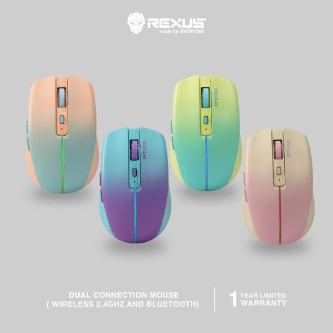 Rexus QB200 QB-200 QB 200 Wireless Bluetooth Mouse Rechargable Type C