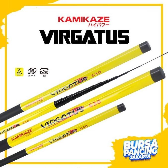 KAMIKAZE Joran Tegek VIRGATUS 240CM - 720CM Carbon Ruas pendek Cocok Untuk di Sungai dan Muara