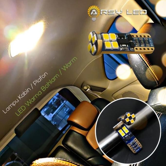 tersedia lampu led plafon mobil t10 warna bohlam warm mobilio brio brv hrv