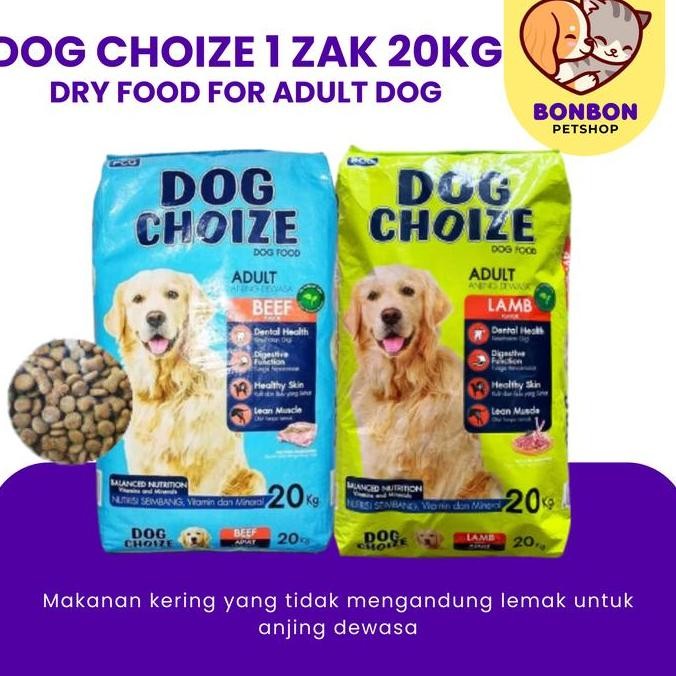 Dog Choize 20kg Makanan Kering Anjing 1 Zak 20 kg Dog Choize Food Beef Lamb  Doig Choice