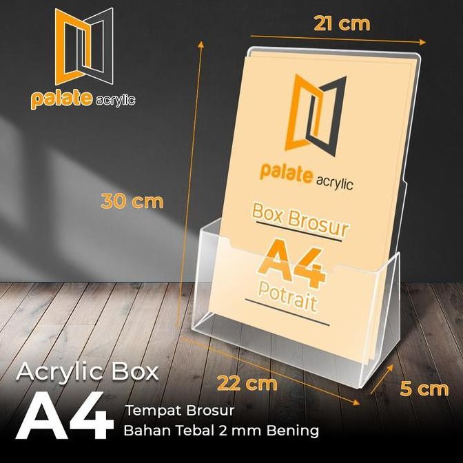 

RAK/TEMPAT BROSUR BROCHURE ACRYLIC/AKRILIK UKURAN A4 PREMIUM TERLARIS Termurah